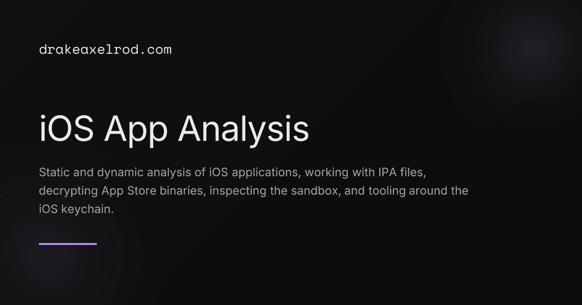 iOS App Analysis