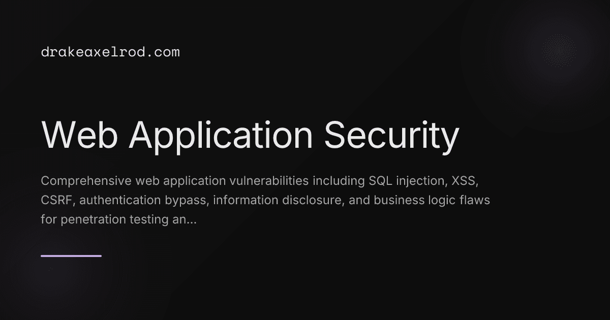 Web Application Security